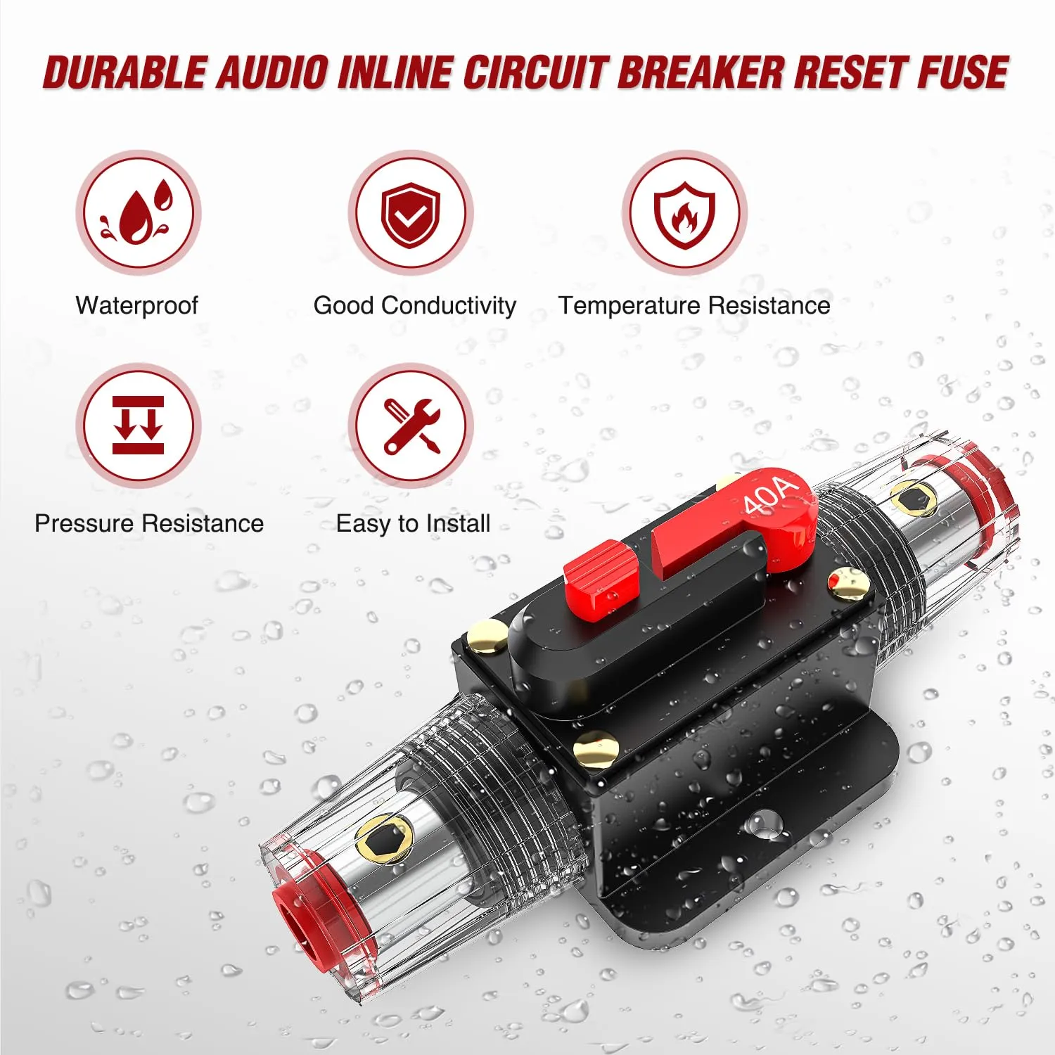 40A Circuit Breaker Reset Fuse Holder