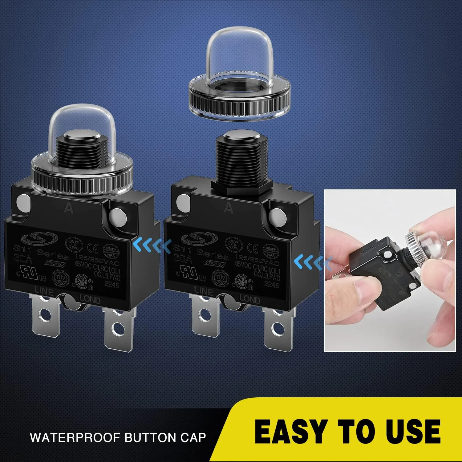 5Pcs 5A 10A 15A 20A 30A Terminals Circuit Breaker