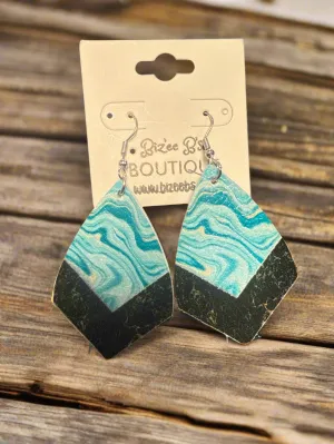 Black and Turquoise Teardrop Earrings