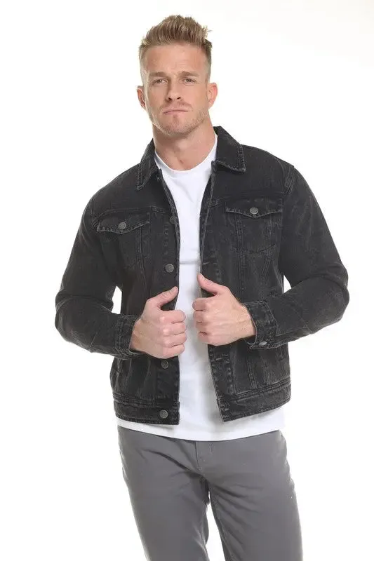 Blue Age Men's Denim Jacket in Black