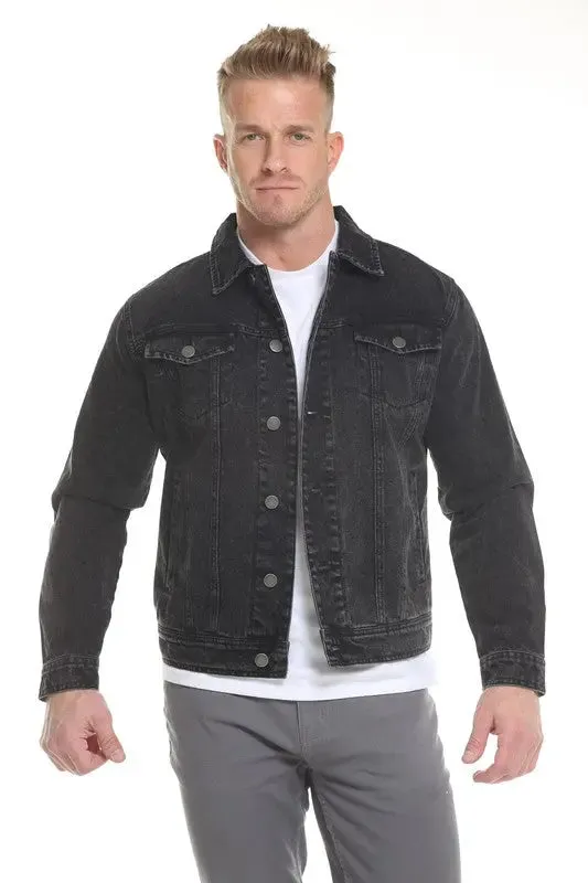 Blue Age Men's Denim Jacket in Black