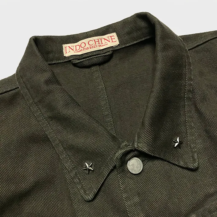BZEN INDOCHINE - M.3227 MINH REGULAR FIT NAM INSPIRED JACKET-13.75oz-BROWN