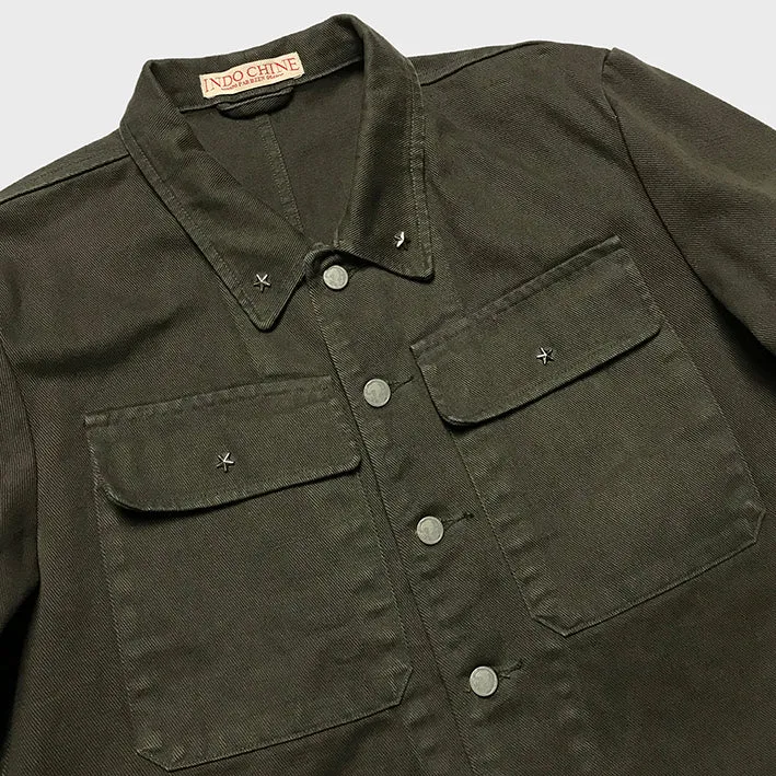BZEN INDOCHINE - M.3227 MINH REGULAR FIT NAM INSPIRED JACKET-13.75oz-BROWN