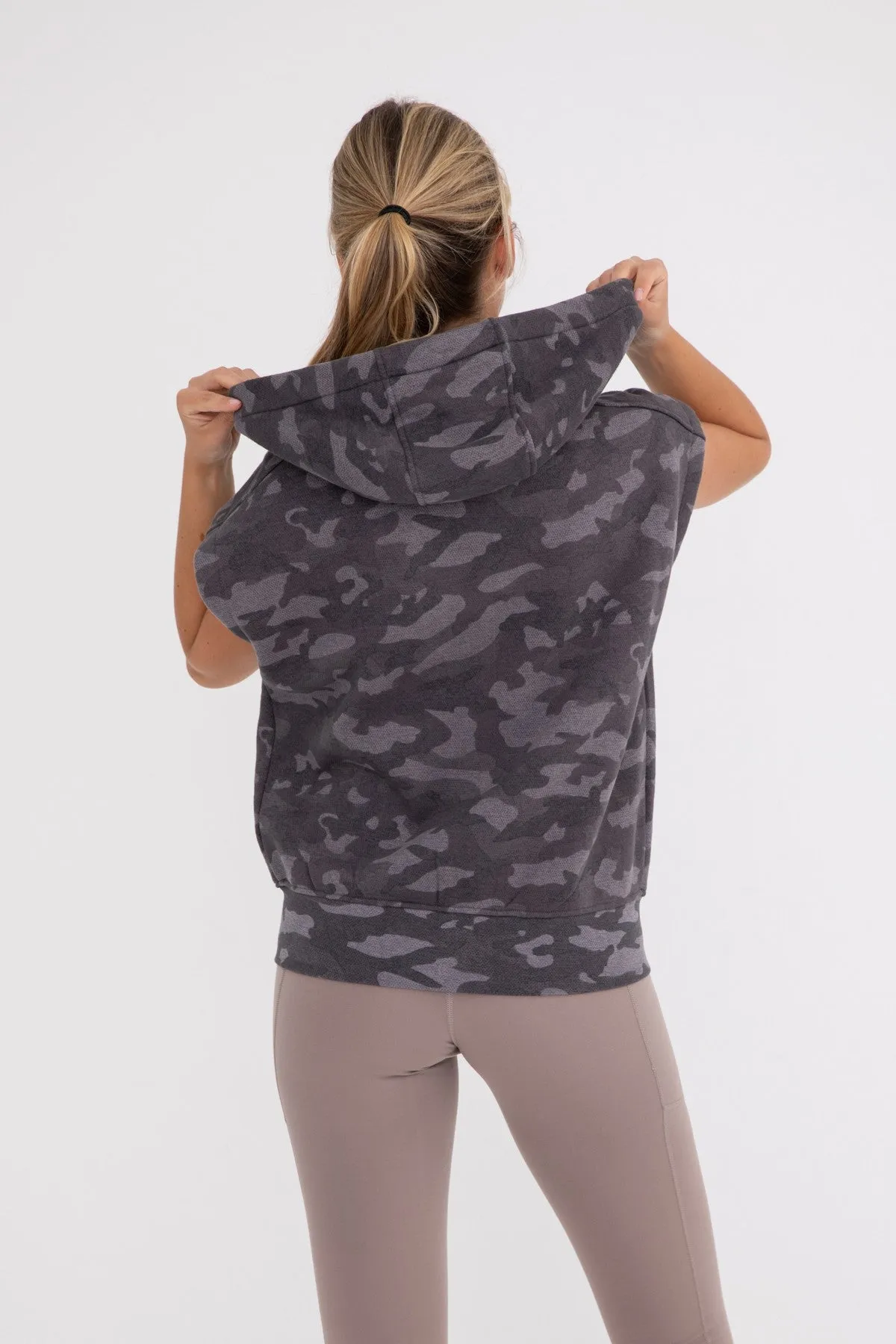 Camo 3/4 Zip Front Hoodie
