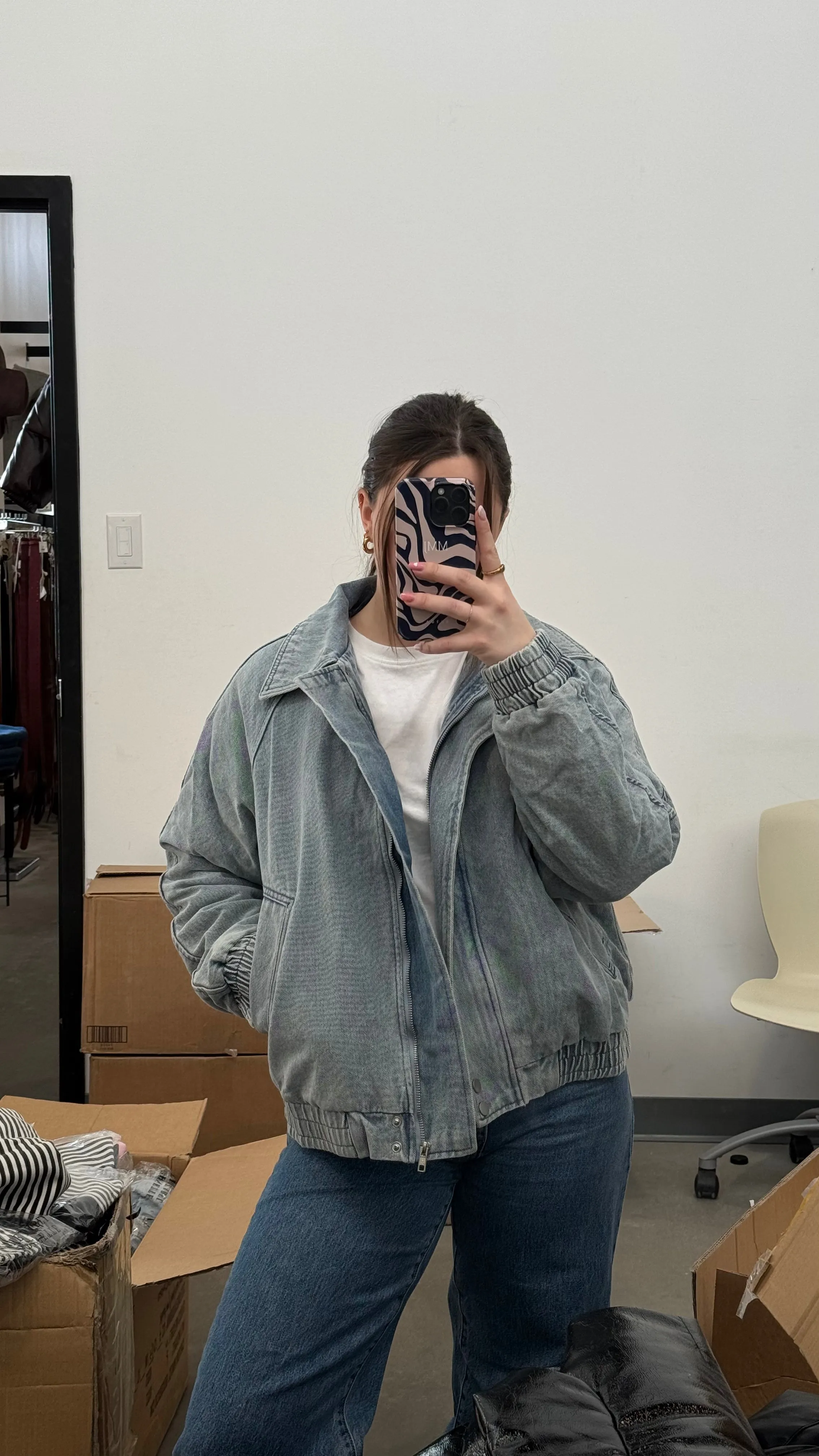 Christine Bomber Jacket | Light Denim Blue