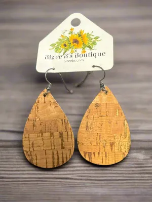 Cork Teardrop Earrings