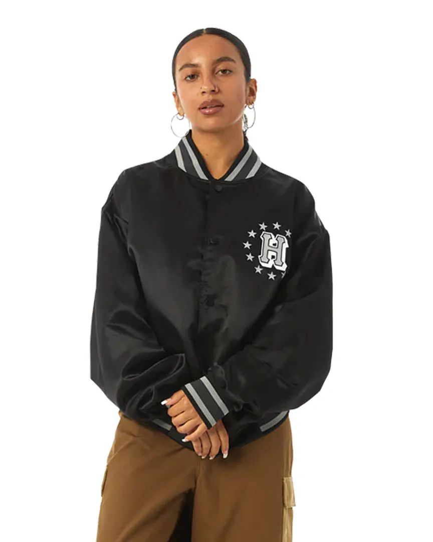 Galactic Stack Baseball Jacket - Black