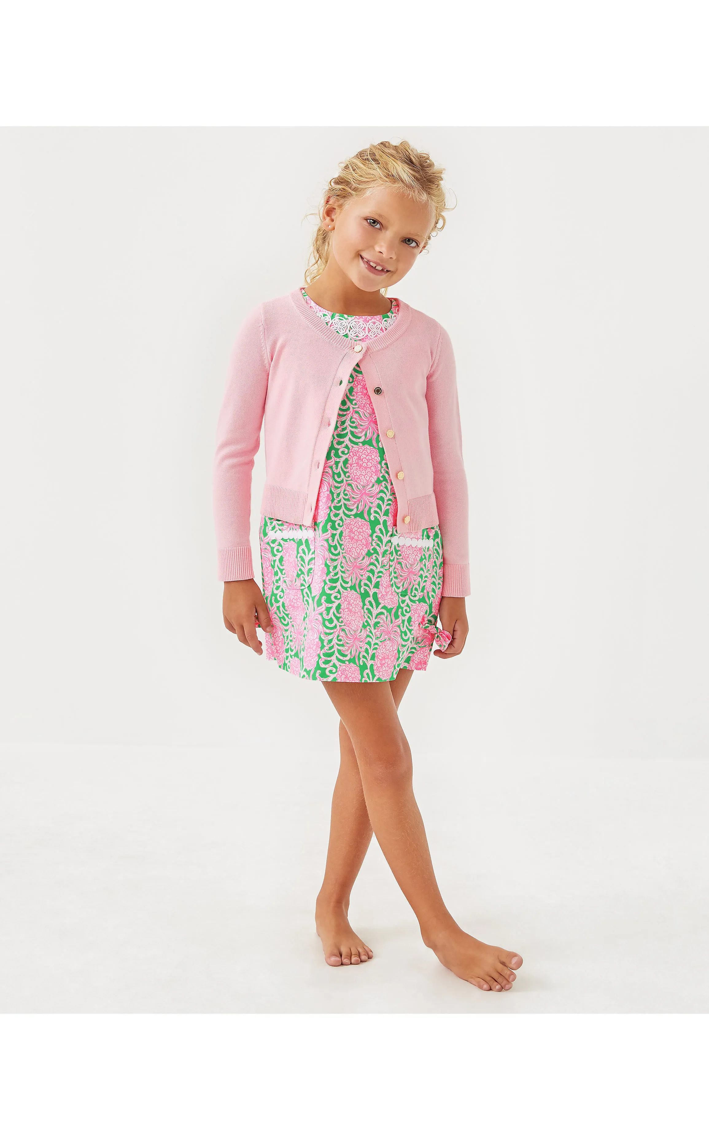 Girls Mini Amalia Cardigan Pink Muse
