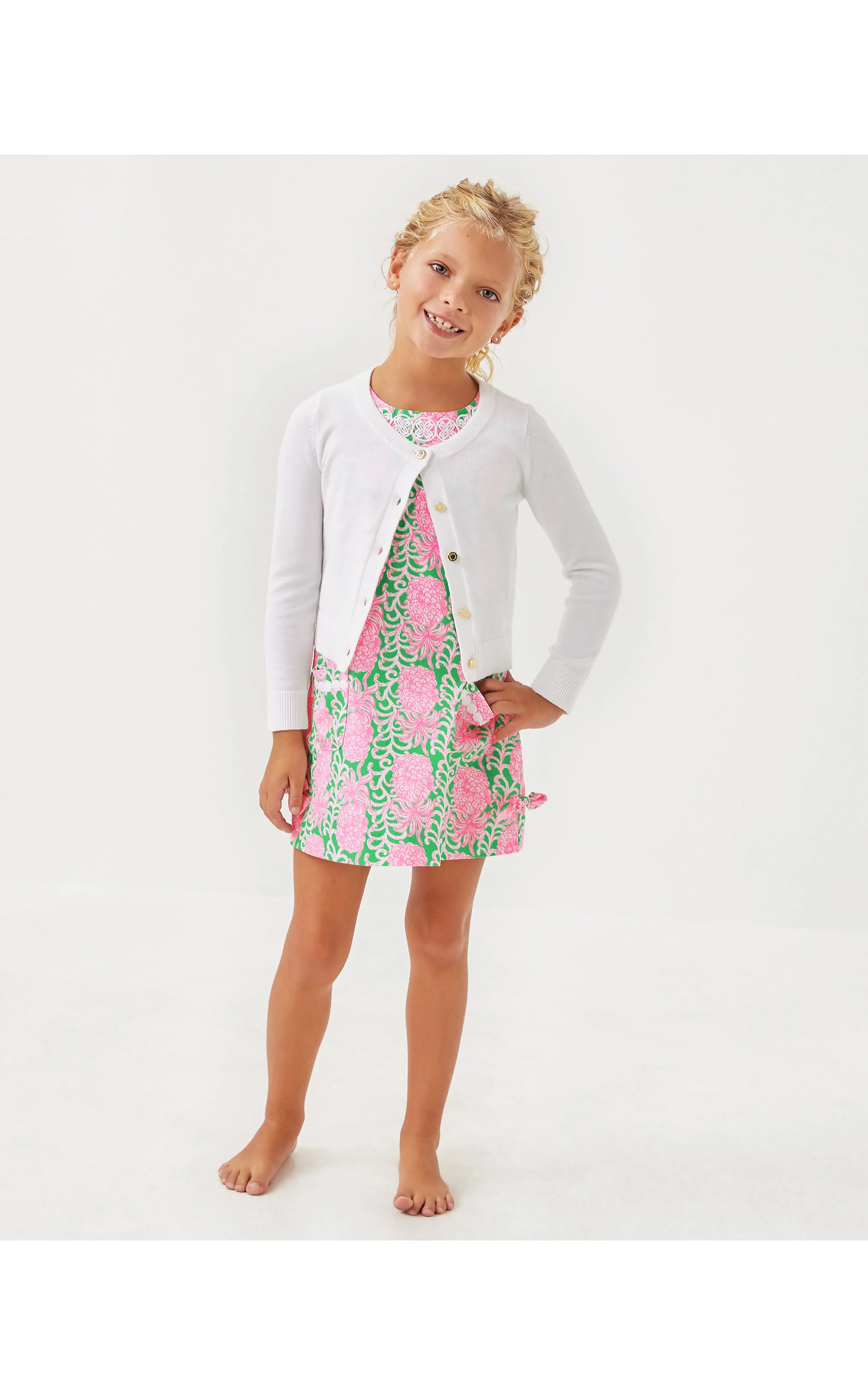 Girls Mini Amalia Cardigan Resort White
