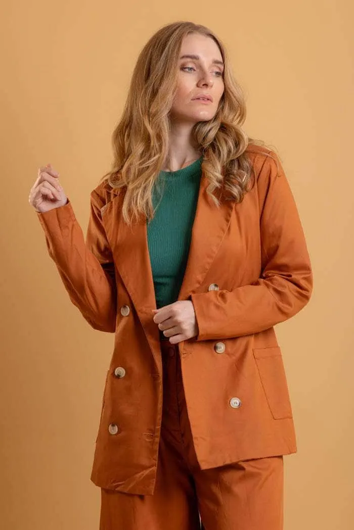 Kylie Blazer Rust Linen