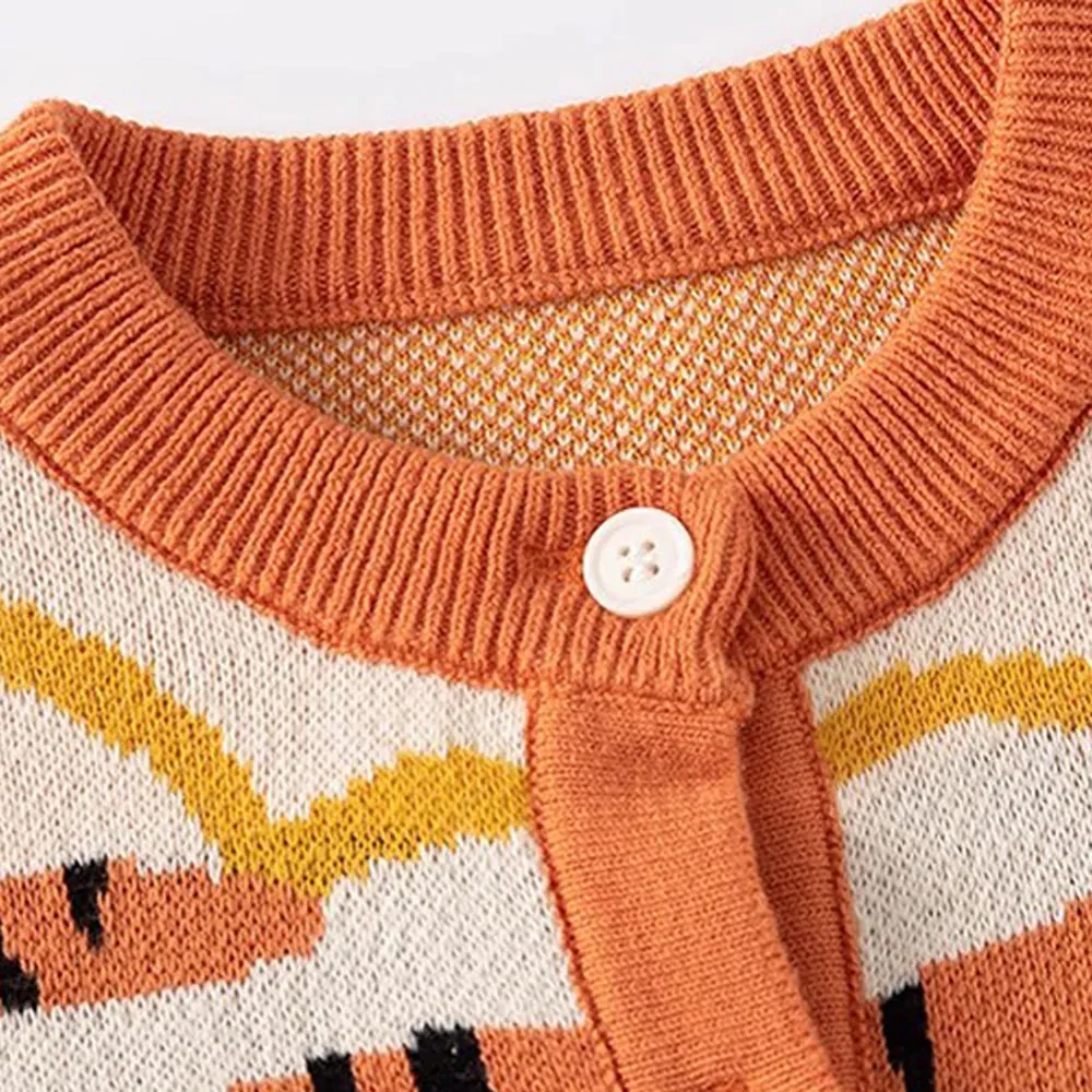Little Surprise Box Cream & Green In the Wild Theme Cardigan/Warmer/Sweater for Toddlers & Kids