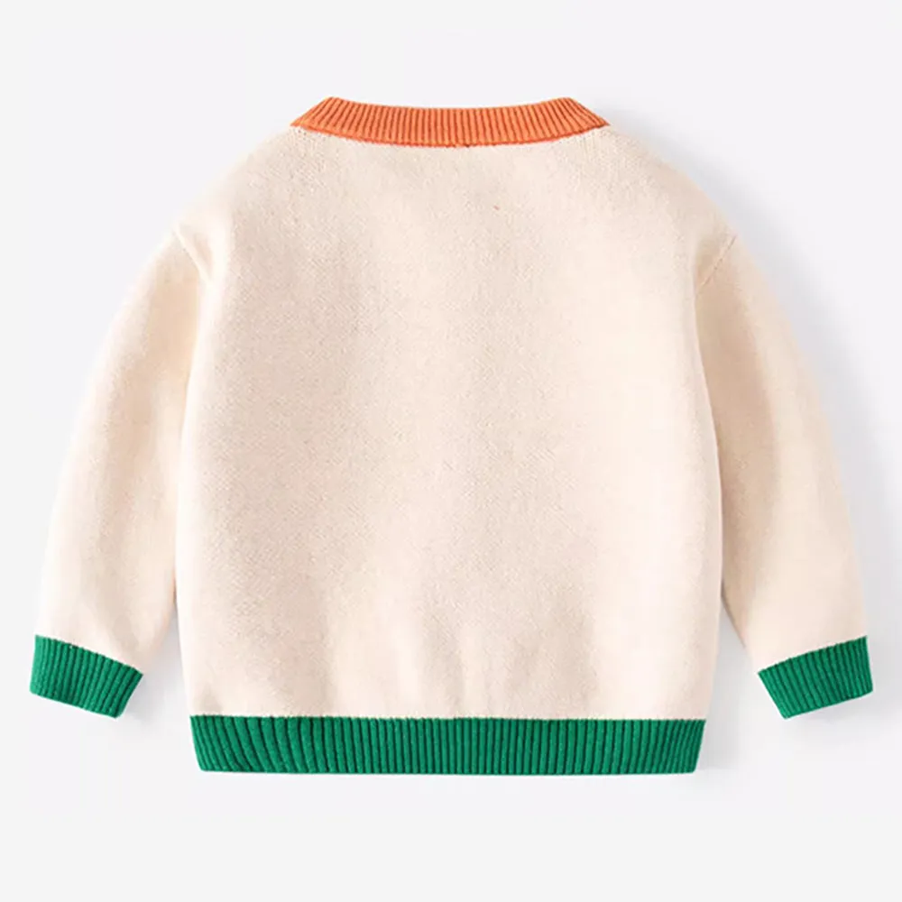 Little Surprise Box Cream & Green In the Wild Theme Cardigan/Warmer/Sweater for Toddlers & Kids
