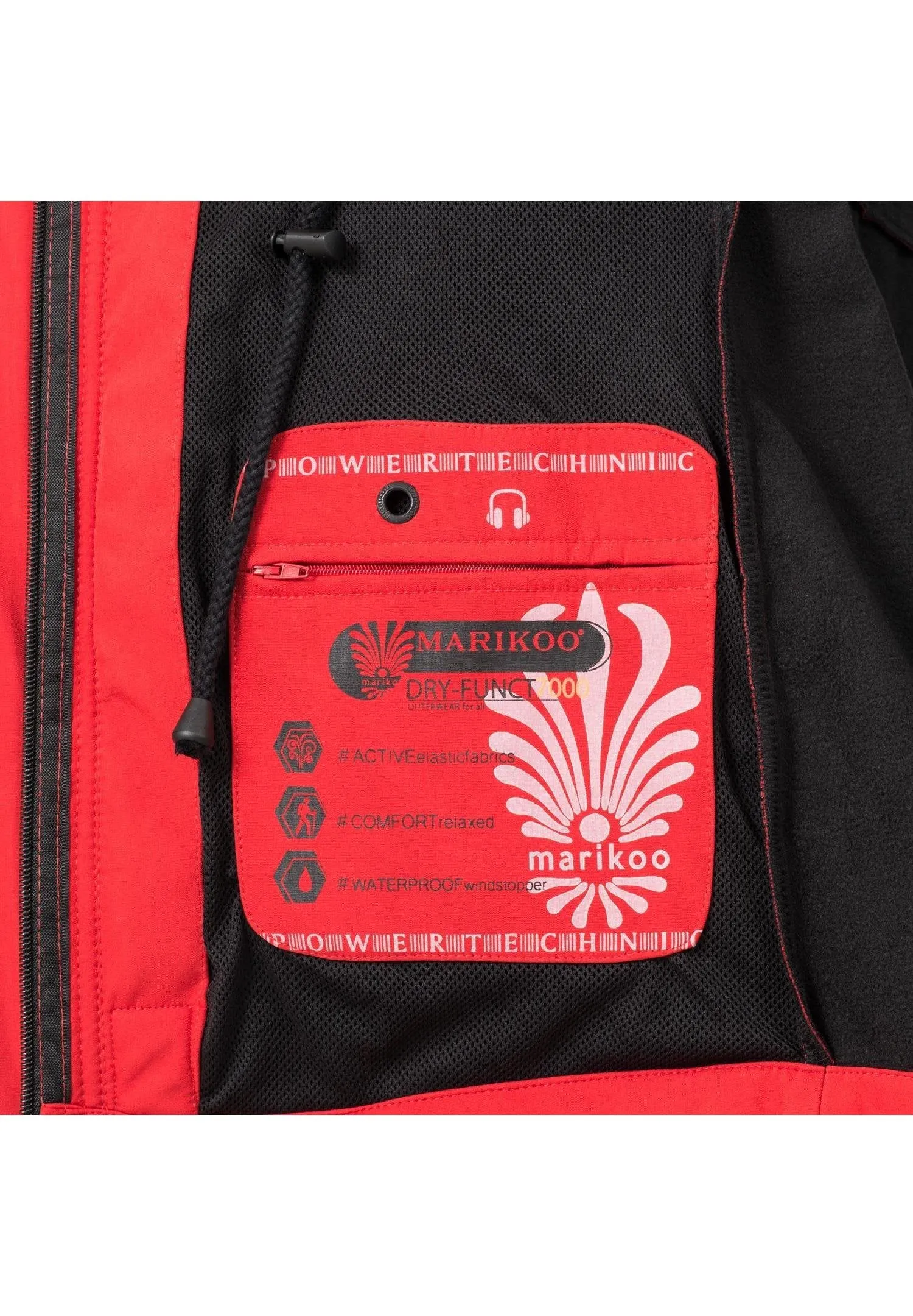 Marikoo parka, fitted, red