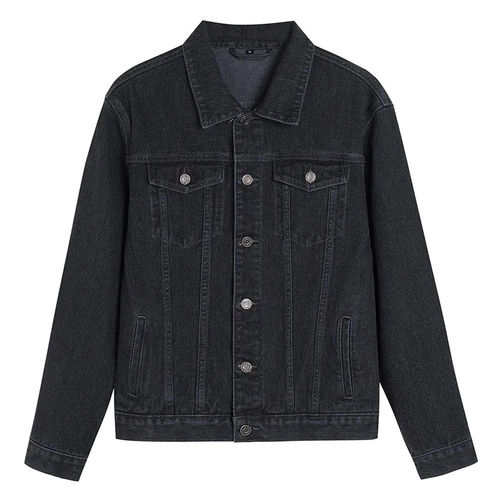 Mens Vintage Let's Fake Insanity Skull Graphic Denim Jacket