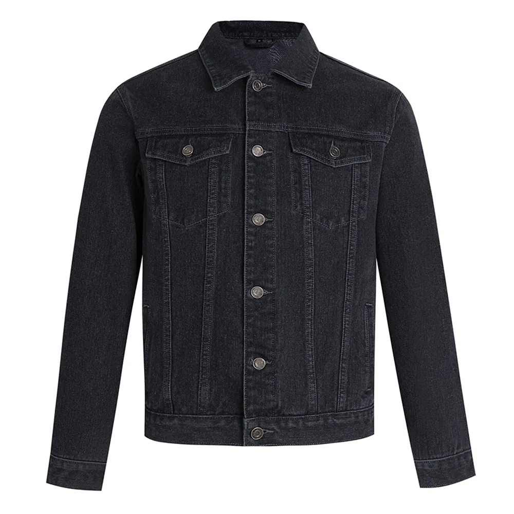 Mens Vintage Let's Fake Insanity Skull Graphic Denim Jacket