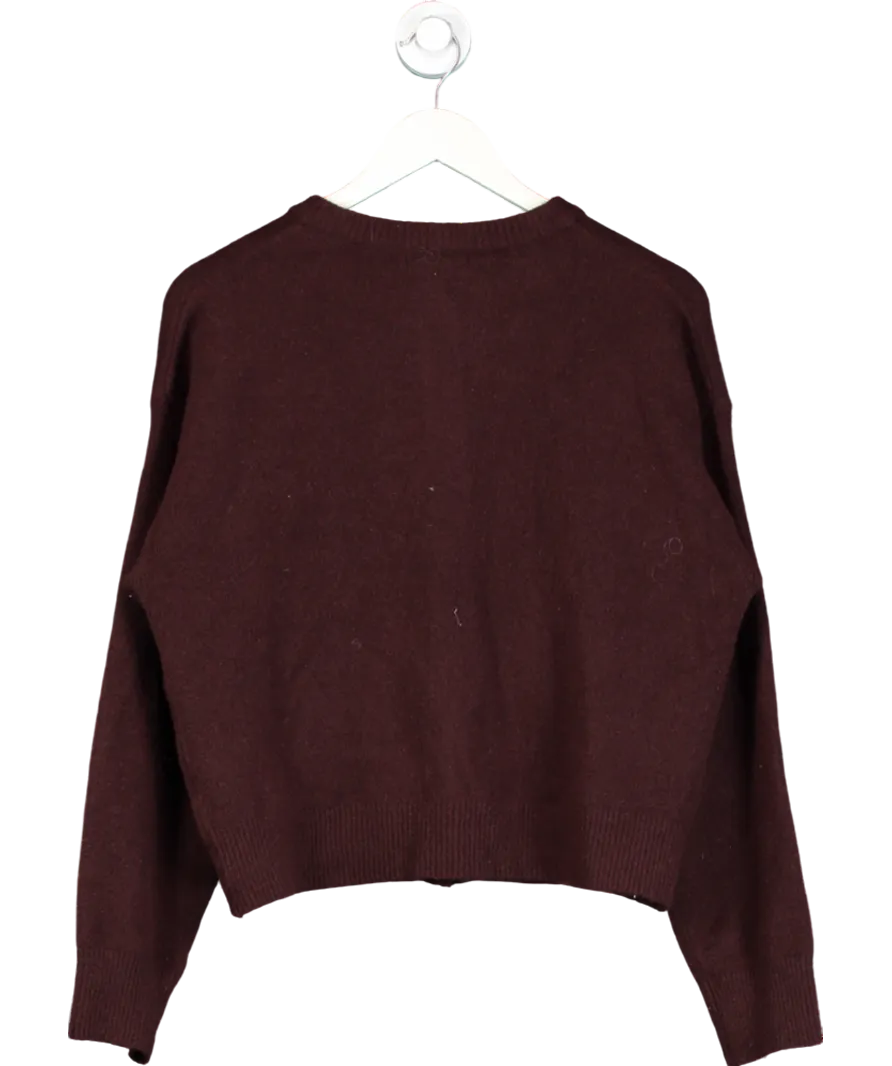 New Look Dark Brown Button Up Knot Cardigan UK M