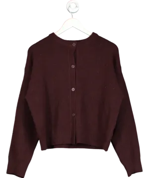 New Look Dark Brown Button Up Knot Cardigan UK M
