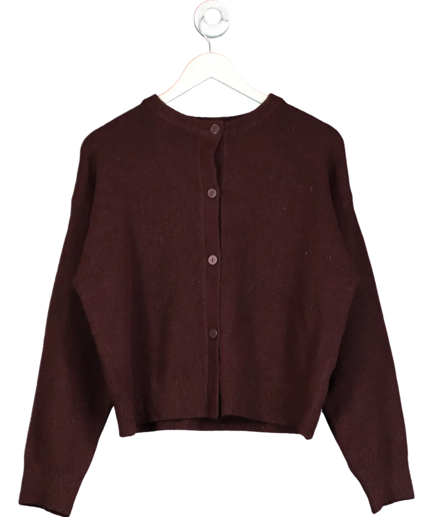 New Look Dark Brown Button Up Knot Cardigan UK M