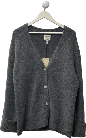 River Island Green Grey Knit Button Up Cardigan UK L