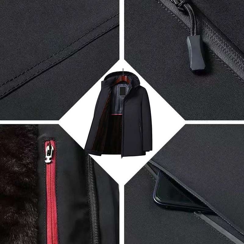 Thermische Dikke Dikke Parka -Jas Voor Heren