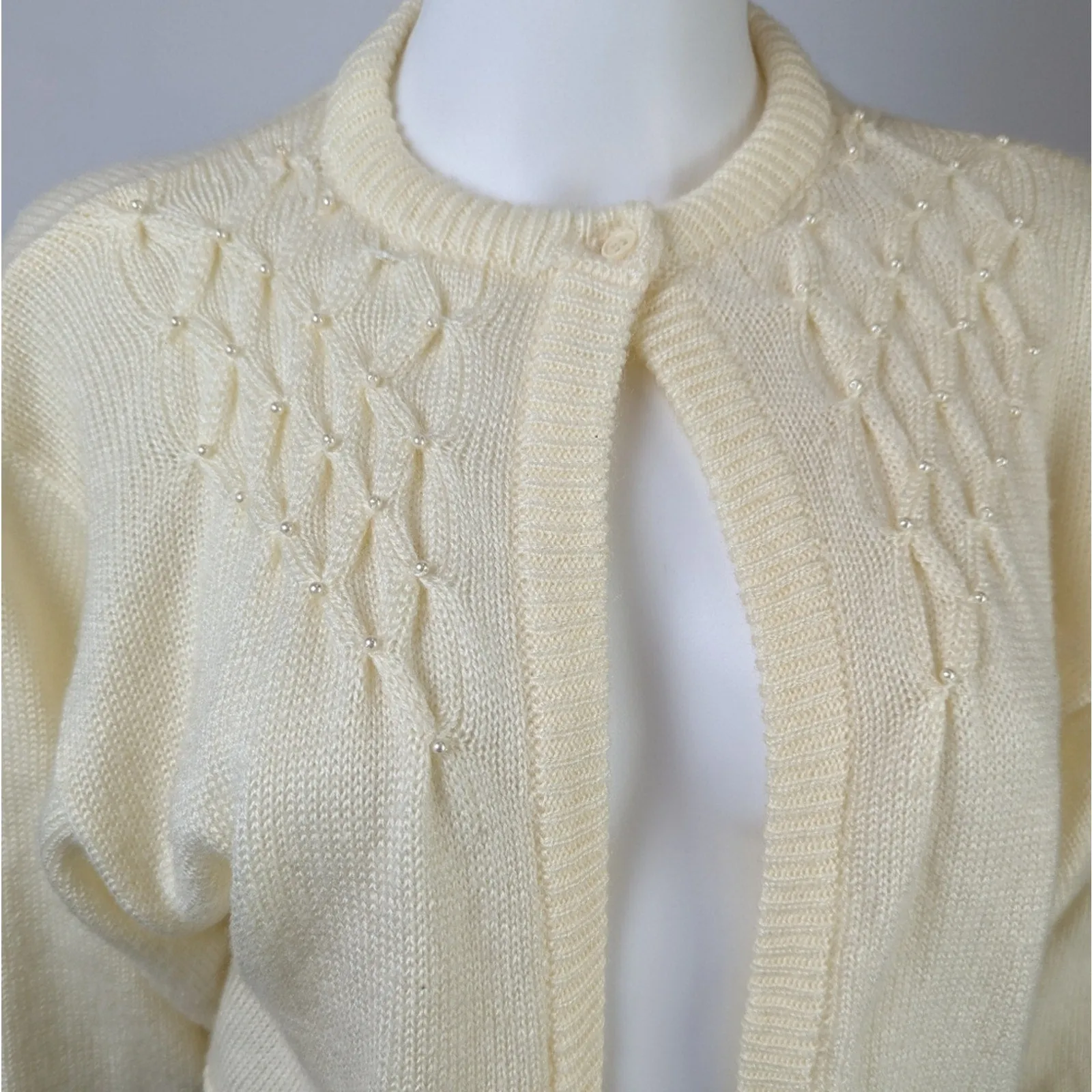 Vintage Cropped Beaded Cardigan M