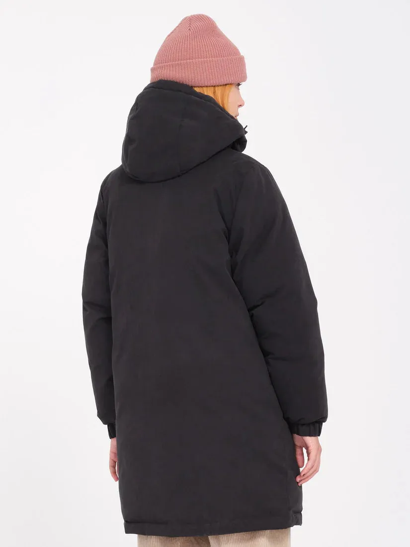Volcom Women's Sleepi Puff Up Parka Jacket Black B1732408-BLK