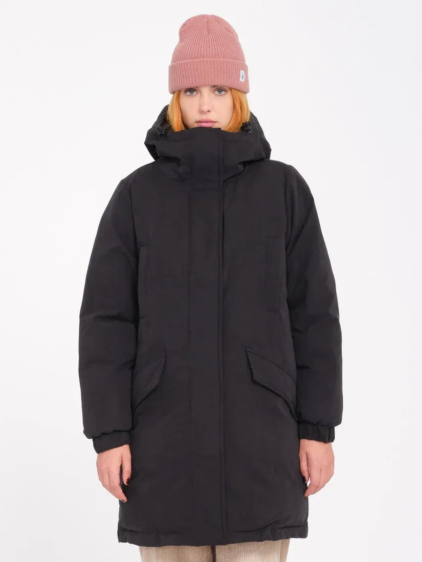 Volcom Women's Sleepi Puff Up Parka Jacket Black B1732408-BLK