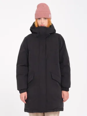 Volcom Women's Sleepi Puff Up Parka Jacket Black B1732408-BLK