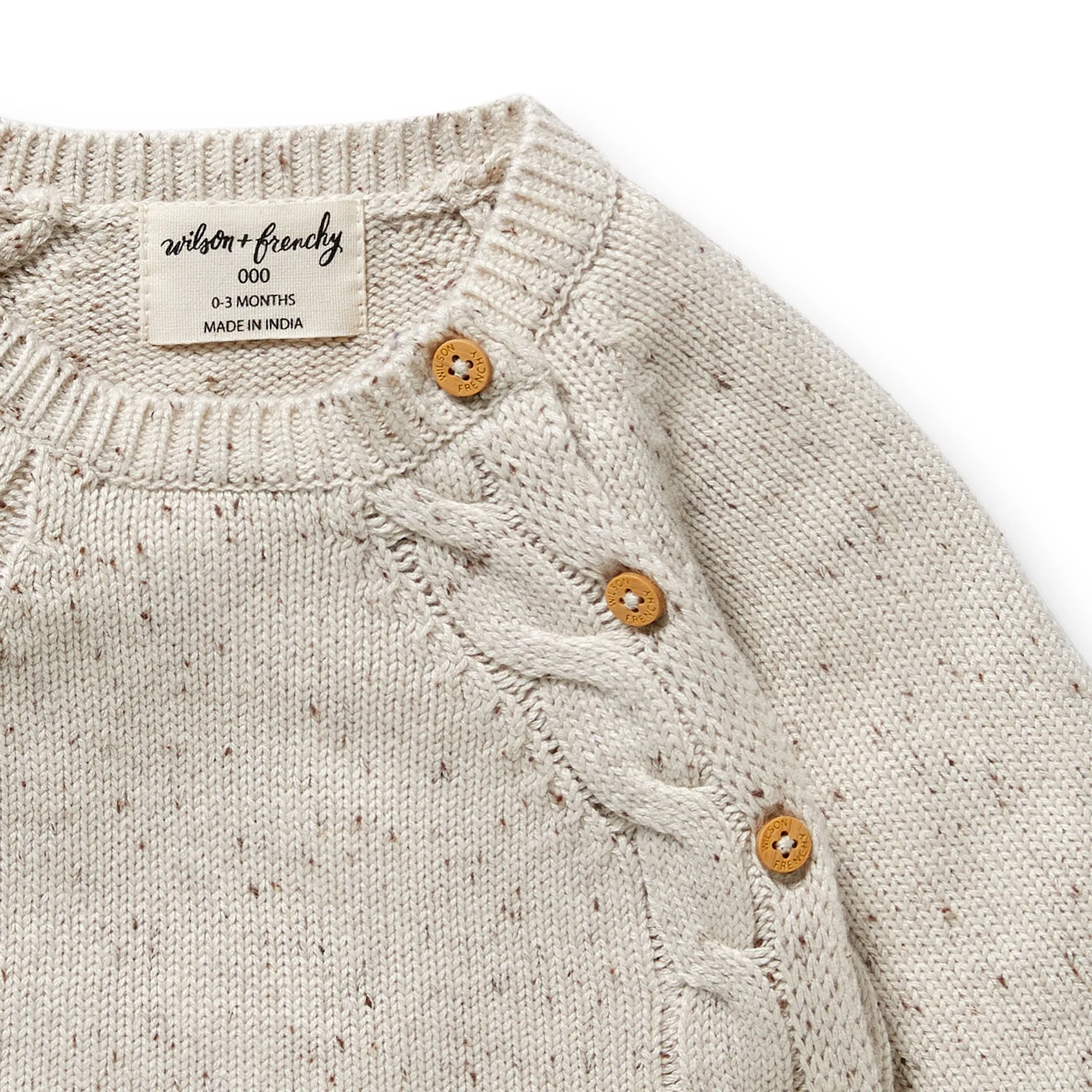 Wilson & Frenchy - Cookie and Cream Organic Knitted Kimono Cardigan