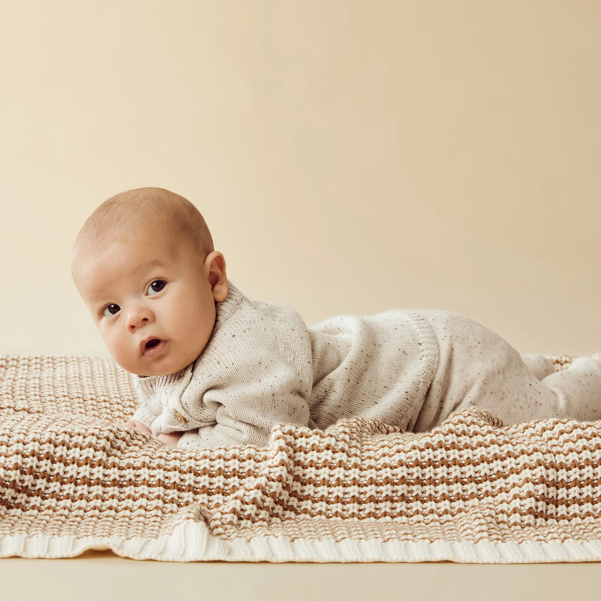 Wilson & Frenchy - Cookie and Cream Organic Knitted Kimono Cardigan